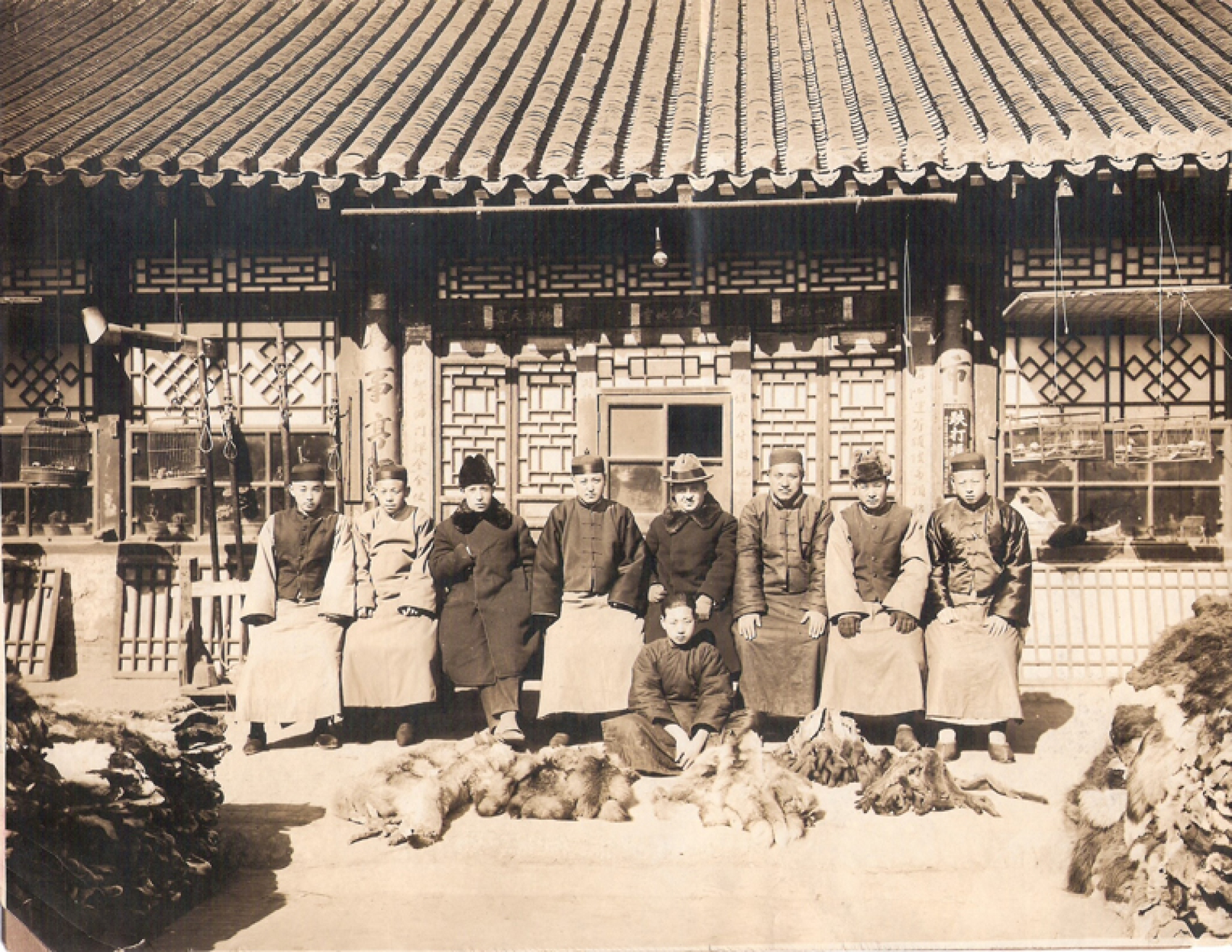 The Toper brothers, Jewish fur traders, in rural China. (YIVO/Dan and Yisha Ben-Canaan Collection)